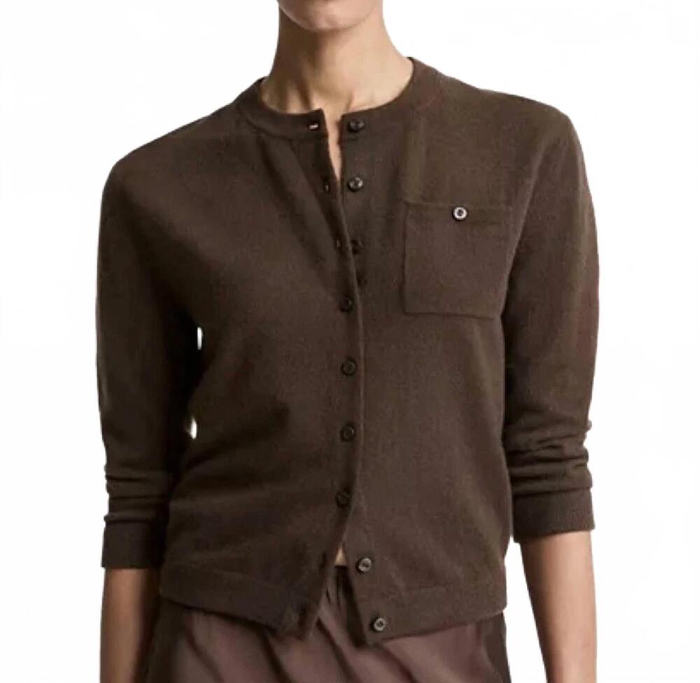 NEW VINCE pocket cardigan in brown